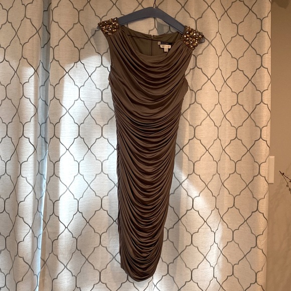 JS Boutique for Pea in a Pod maternity ruched embellished cocktail dress, Small - Picture 2 of 8